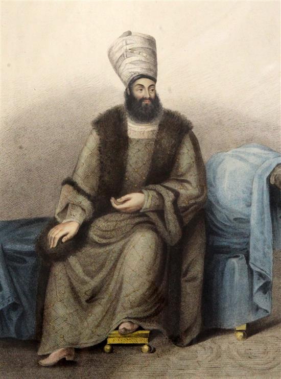 G.B. Bartolozzi after the Hon. Miss E Portrait of Mirza Abul Hassan, Envoy from the King of Persia 1819 overall 22 x 16.5in., unframe
